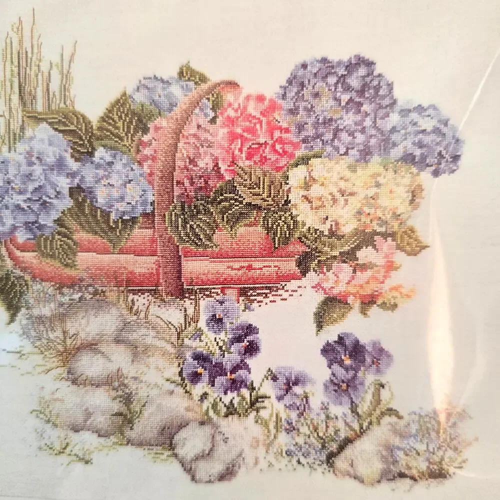 Thea Gouverneur Mixed Hydrangea Cross Stitch Kit Cottagecore Gardencore Crafter